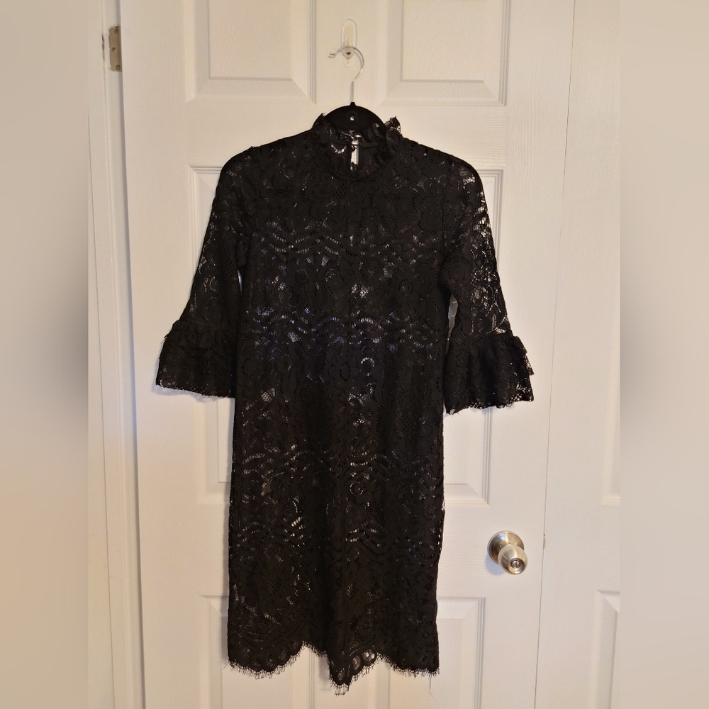 Elli White, Black lace unlined dress size small